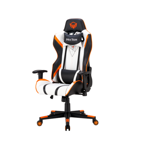 Meetion CHR15 180° Adjustable White & Orange Backrest E-Sport Gaming Chair in smartx jordan