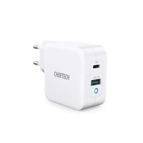Choetech 65w 2-port pd Charger Gan Tech USB C Foldable Fast Charging Adapter - White Pd8002 in jordan smartx