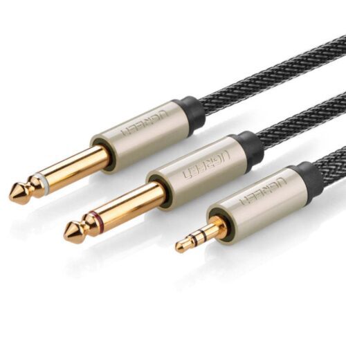 UGreen - Audio Cables & Adapters - 10618 Gray 3.5mm TRS to Dual 6.35mm TS Audio Cable 3M