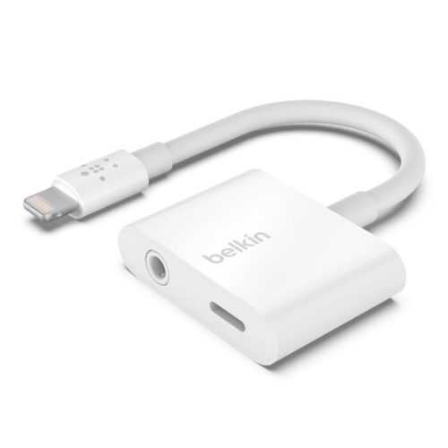 Belkin - Audio Cables & Adapters - 3.5mm + Charge Rockstar for iPhone lightning Adapter