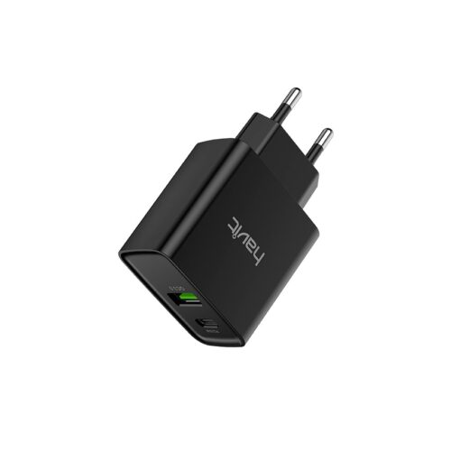 Havit - Wall chargers - HV-UC110 20W 2 Ports USB-C + USB-A GaN Technology Wall Charger