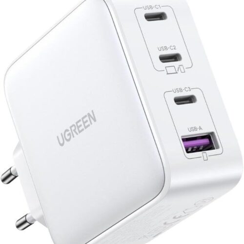 Ugreen USB-A+3xUSB-C 100W GaN Tech Fast Wall Charger EU White Charger (White) 15337 IN AMMAN JORDAN SMARTX