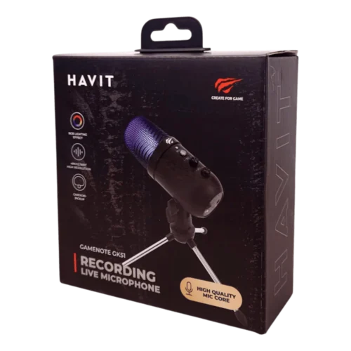 HAVIT GK51 RECORDING LIVE MICROPHONE RGB LIGHTING EFFECT in smartx jordan