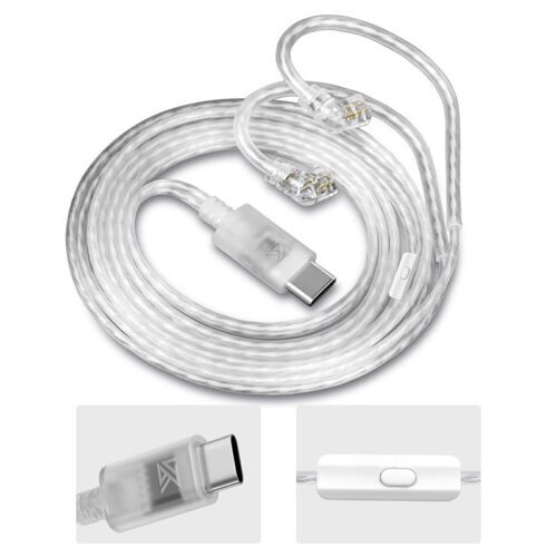 KZ TYPE-C Strand Silver Plated Type-C Cable High Purity Oxygen Free Copper Dual Pin Plug Hifi Earphone Cable in smartx jordan