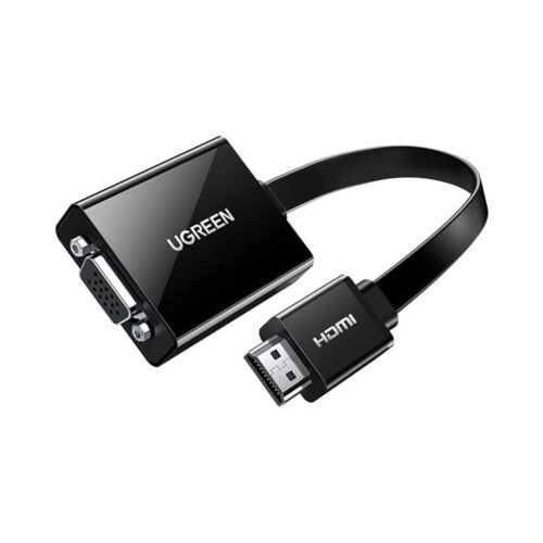 UGREEN Active HDMI to VGA Adapter with 3.5mm Audio Jack HDMI Male to VGA Female up to 1080P for PC Laptop Ultrabook Raspberry Pi Chromebook Black JORDAN SMARTX