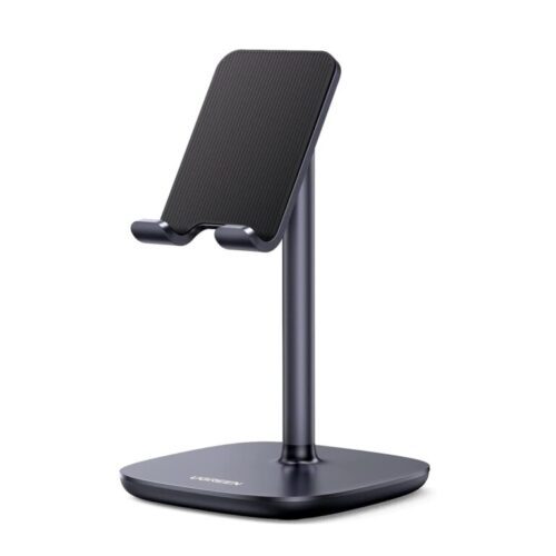 UGreen - PHONE STAND - 60324 black Adjustable Desktop Cell Phone aluminum Stand rubber PAD LP177