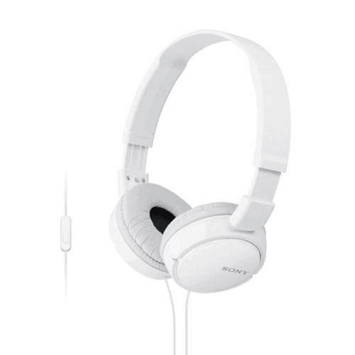 Sony MDR-ZX110AP Wired Extra Bass Stereo Headphones with Mic - White SMARTX