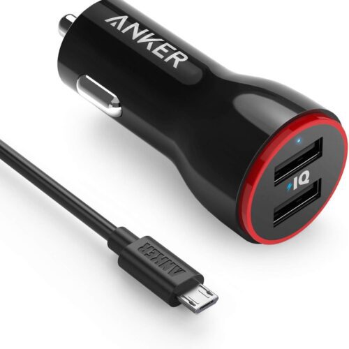 Anker PowerDrive+ 1 24W Dual USB Car Charger + 0.9M Micro USB to USB Cable in smartx jordan