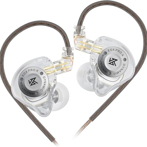 KZ EDX EDX PRO X Dynamic Circle Wired IEM Earbuds Transparent No Mic High-Quality front view