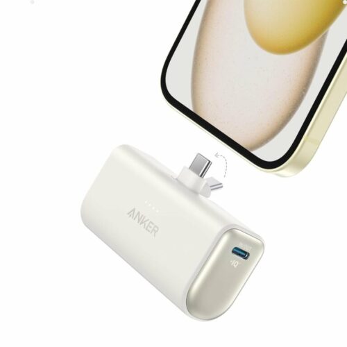 Anker - Power Banks - Anker Nano 5,000mAh 22.5W Power Bank with Built-in Foldable USB-C Connector - White