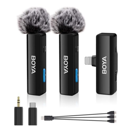 Boya BOYALINK A2 Wireless All-in-One Dual Mic System for iPhone, Android and Cameras in jordan smartx amman