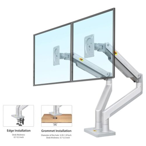 North Bayou G32 Dual Monitor Arm with Gas Spring for 22-32” Monitors – Silver in jordan smartx