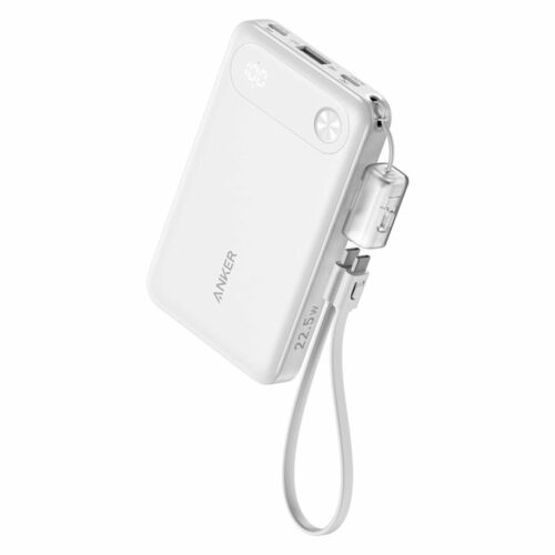 Anker 10000mAh Mini 22.5W Power Bank with Built-in USB-C Cable – White in jordan smartx