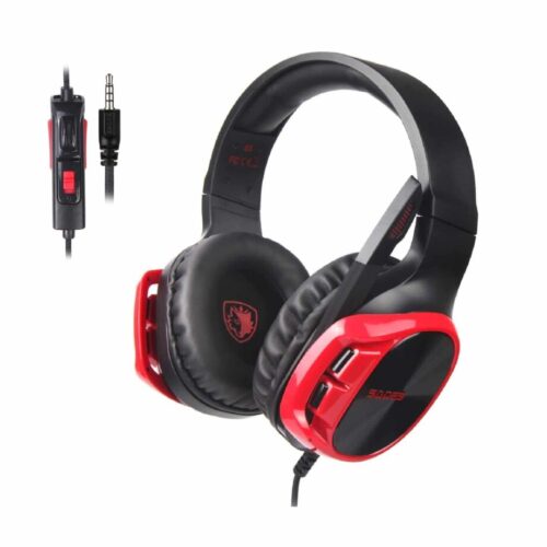 Sades - Gaming Headsets - Wired - Sades R17 Multi-Platform Gaming Headset - Red
