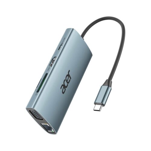 Acer 9-in-1 USB C Multiport Adapter Hub ODK390 SILVER in smartx jordan