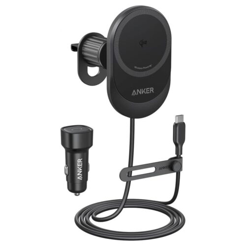 Anker MagGo Fast 15W MagSafe Wireless Car Charger Bundle with Cable and Charger
