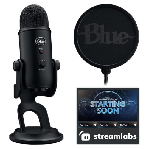 Logitech Creators Blue Yeti USB Microphone for Gaming, Streaming, Podcast, YouTube, Discord, PC, Studio Sound, Plug & Play-Blackout in smartx jordan amman