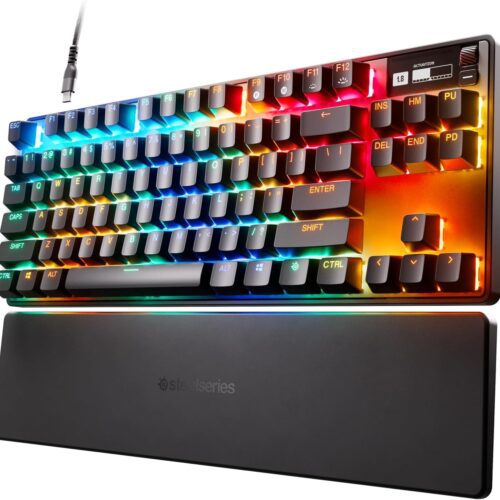 SteelSeries Apex Pro TKL 2023 RGB wired mechanical gaming keyboard with OmniPoint adjustable switches and compact tenkeyless design
