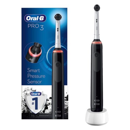 Oral-B by Braun Pro 3 3000 Electric Toothbrush with Smart Pressure Sensor & 2 Charcoal Infused Heads pure clean - Charcoal in jordan smartx