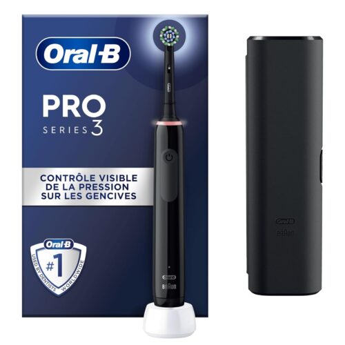 Oral-B Pro Series 3 Electric Toothbrush With 3 Modes & Travel Case - Black in jordan smartx