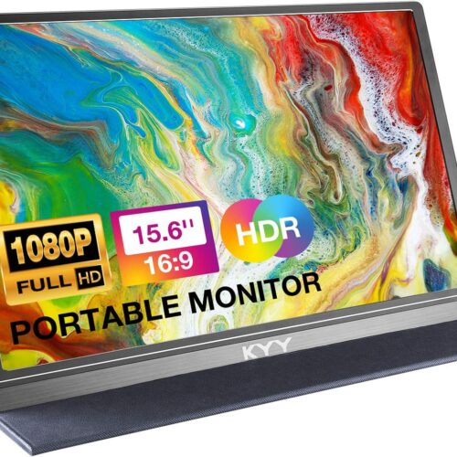 KYY Portable Monitor 15.6inch 1080P FHD USB-C, HDMI Computer Display HDR IPS Gaming Monitor w/Premium Smart Cover & Screen Protector, Speakers, for Laptop PC MAC Phone PS4 Xbox Switch - Gray in jordan amman smartx