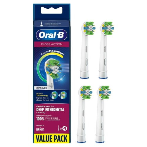 Oral-B Floss Action Electric Toothbrush Heads with CleanMaximiser Technology – 4 Pack in jordan smartx