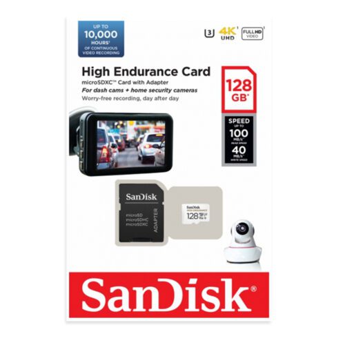 SanDisk 128GB High Endurance Micro SD Card SDXC UHS-I Dash Camera Surveillance Body Cam TF Memory Card SDSQQNR-128G in smartx jordan