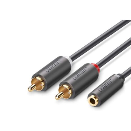 UGreen 10588 RCA male Cable Black 3.5mm female Audio Cable- 1m in smartx jordan