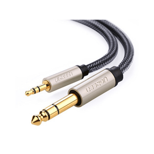 UGreen 10630 Gray 3.5mm TRS to 6.35mm TS Audio Cable TRS Stereo Audio Cable with Zinc Alloy Housing and Nylon Braid 5M in smartx jordan