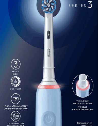 Oral-B Pro Series 3 Electric Toothbrush with Cross Action Brush Head and 3 Modes - Blue in smartx jordan
