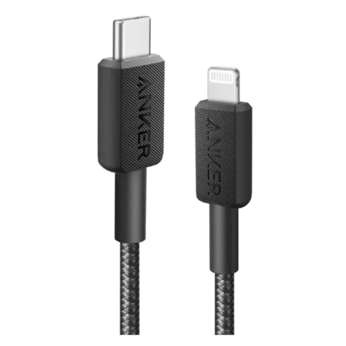 Anker  - Data Cables & Adapters - 322 Braided USB-C to Lightning Cable - 1.8M - Black