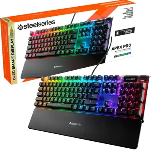 SteelSeries Apex Pro 2022 RGB wired mechanical gaming keyboard with adjustable OmniPoint switches and dynamic per‑key lighting