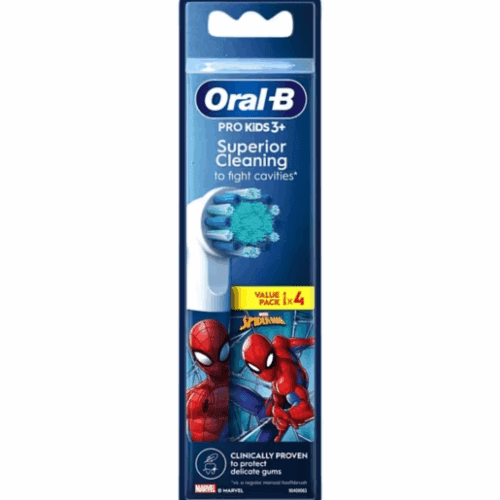 Oral-B PRO Kids Spiderman Characters Electric Toothbrush Heads – 4 Pack in smartx jordan
