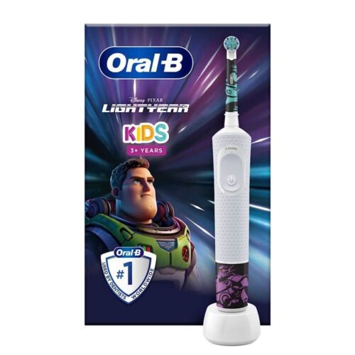 Oral-B Oral-B by Braun Kids Rechargeable Electric Toothbrush with 4 Disney Lightyear Themed Stickers in jordan smartx