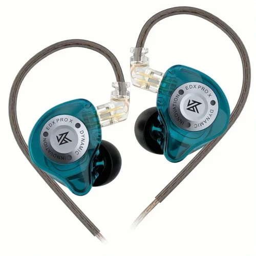 KZ EDX PRO X Dynamic Circle Wired IEM Earbuds –  Cyan No Mic