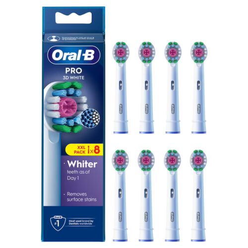 Oral-B 3D White PRO Electric Toothbrush Heads with CleanMaximiser Technology – 8 Pack in jordan smartx