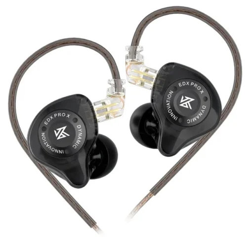 KZ EDX PRO X Dynamic Circle Wired IEM Earbuds – Black No Mic