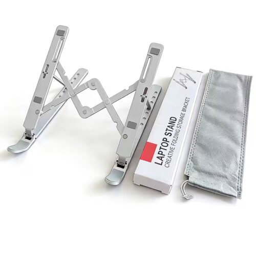 Foldable Laptop Stand 12-17 Inch Silver Aluminum Alloy with Non-Slip Silicone in smartx jordan