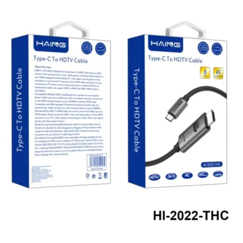 Haing HI-2022-THC Type- C to HDTV Cable 4K - 1.8M jordan -amman-smartx