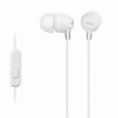 Sony -MDR-EX15AP Wired 3.5mm In-Ear Earbud Headphones with Mic – White SMARTX