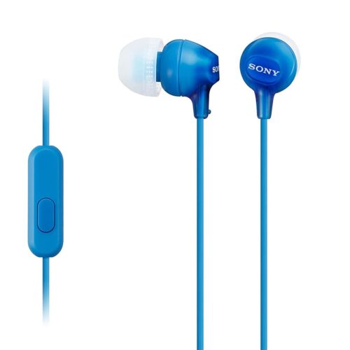 Sony -MDR-EX15AP Wired 3.5mm In-Ear Earbud Headphones with Mic – BLUE SMARTX