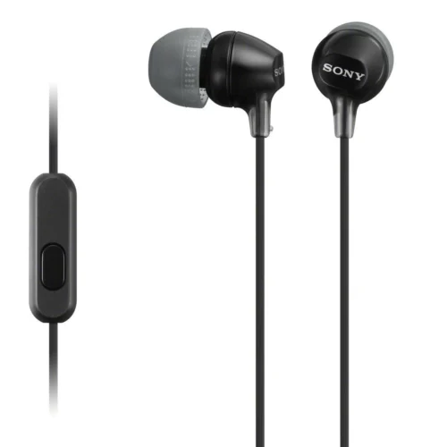 Sony -MDR-EX15AP Wired 3.5mm In-Ear Earbud Headphones with Mic – BLACK SMARTX