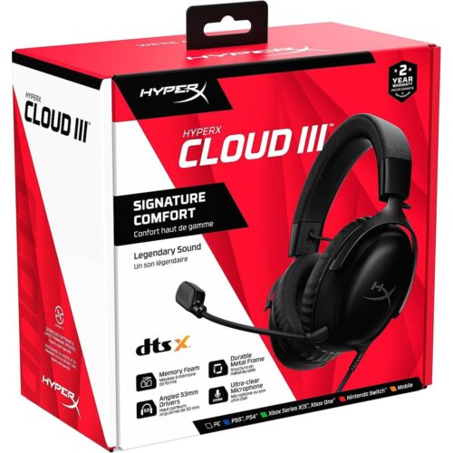 HyperX Cloud III - Gaming Headset 7.1 Virtual Surround Sound for PC / PS4 / Mac / Mobile (Black) in amman jordan smartxpc
