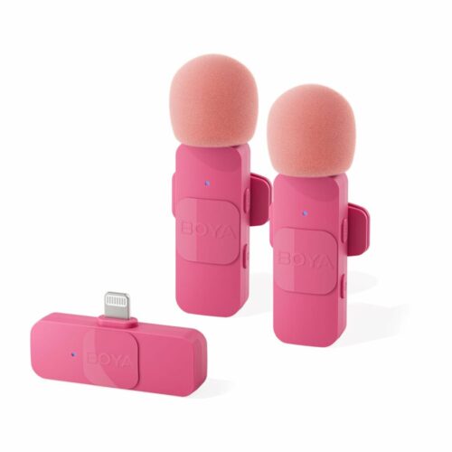 Boya BY-V2 Ultracompact Lightning Dual Wireless Microphones System – Pink in jordan amman smartx