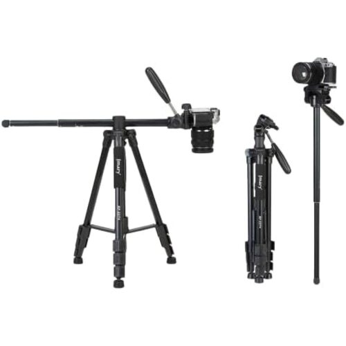 Jmary KP Horizontal Axis Multi-Functional Professional Tripod 1.67M - Black in jordan smartx