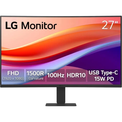 LG 27U421A-B 27'' FHD curved monitor with 100Hz refresh rate and USB-C port. in smartx jordan