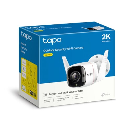 Tp-link Tapo C310 outdoor security WiFi Camera 3MP 2K Video Streaming / Wired or Wireless Networking / Motion Detection / Two-Way Audio / Weatherproof (IP66) / microSD support (up to 512 GB) / Night vision in smartx jordan