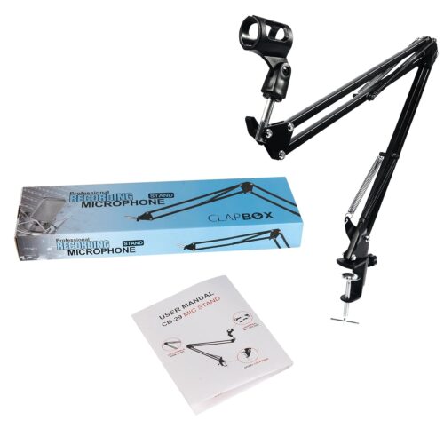 Clapbox CB-29 Professional Recording Microphone Stand Black Boom Suspension Scissor Arm in smartx jordan