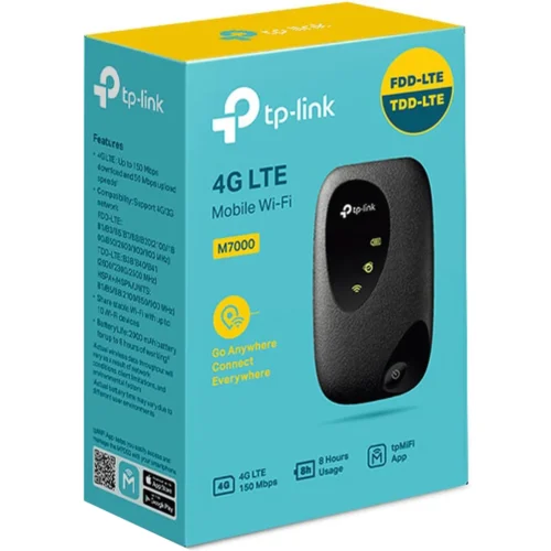 TP-LINK Router 4G LTE Mobile Wi-Fi M7000 Mi-Fi Hotspot, Connection with Up to 10 Devices, Compatible with Most of the Network, Rechargeable /Up to 8 hours
