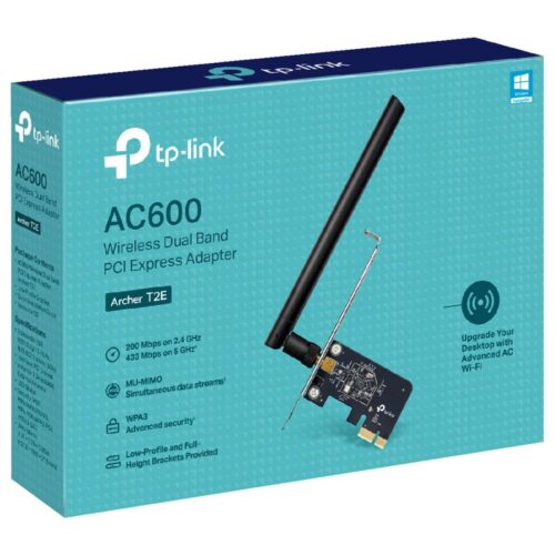 TP-Link Archer T2E AC600 PCIe WiFi Card Dual Band Wireless High High-Gain Antenna, MU-MIMO, WPA3, Low Profile - Antenna